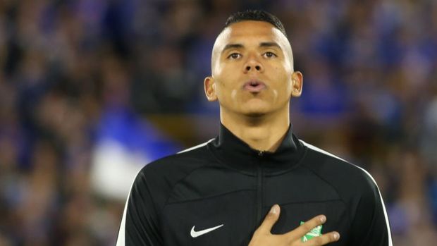 The player Kevin Leonardo Mier of Atletico Nacional during the match against Millonarios on matchday 4 of the quadrangular semifinals of the Liga BetPlay DIMAYOR I 2022 played at the Nemesio Camacho El Campin stadium in the city of Bogota.  (Photo by Daniel Garzon Herazo/NurPhoto via Getty Images)