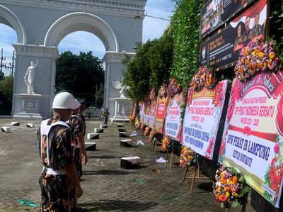 Deretan Karangan Bunga Penuhi Lokasi Rapimnas Pekat IB