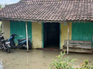Bengawan Solo Lamongan Siaga Merah, 195 Rumah Kebanjiran Bengawan Solo Lamongan Siaga Merah, 195 Rumah Kebanjiran