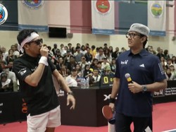 Penuh Tawa di Pertandingan Pingpong Desta vs Andre