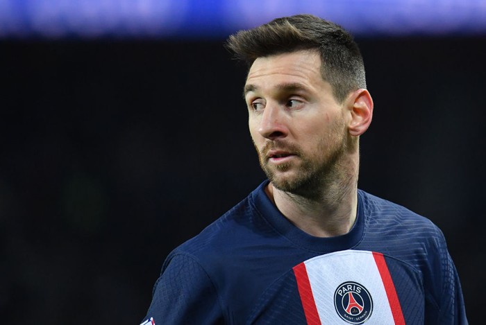 PARIS, FRANCE - MARCH 04: Lionel Messi of Paris Saint-Germain in action during the French Ligue 1 between Paris Saint-Germain and FC Nantes at Parc des Princes on March 4, 2023 in Paris, France. (Photo by Christian Liewig - Corbis/Corbis via Getty Images)