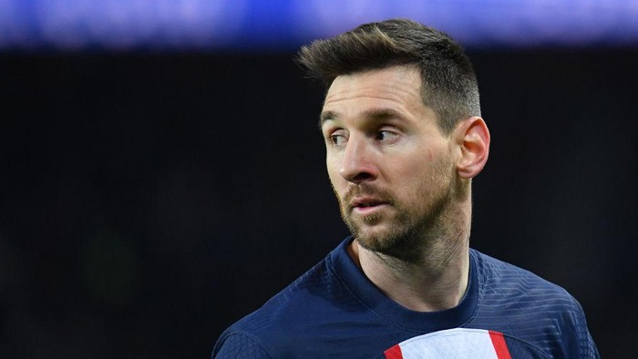 PARIS, FRANCE - MARCH 04: Lionel Messi of Paris Saint-Germain in action during the French Ligue 1 between Paris Saint-Germain and FC Nantes at Parc des Princes on March 4, 2023 in Paris, France. (Photo by Christian Liewig - Corbis/Corbis via Getty Images)