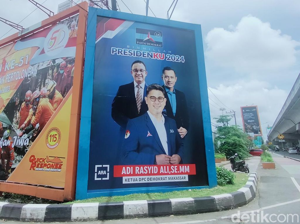 Demokrat Makassar Mulai Sebar Alat Peraga Dukung Anies-AHY di Pilpres 2024