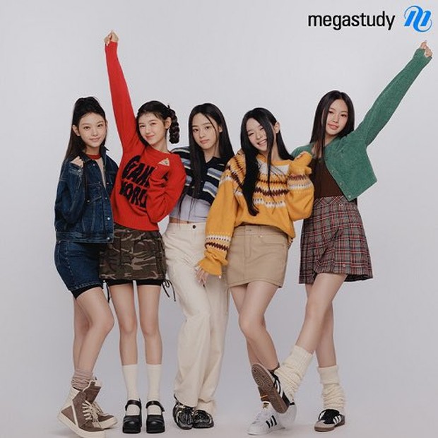 Potret NewJeans untuk pemotretan bersama Mega Study/ Foto: instagram.com/megastudy_insta Potret NewJeans untuk pemotretan bersama Mega Study