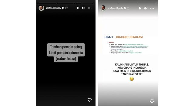 IG Stories Marc Klok dan Stefano Lilipaly mengomentari regulasi pemain naturalisasi di Liga 1