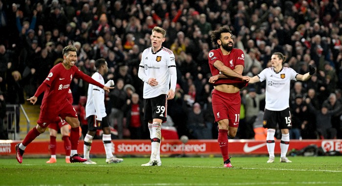 LIVERPOOL, ENGLAND - MARCH 05: (THE SUN OUT, THE SUN ON SUNDAY OUT)  during the Premier League match between Liverpool FC and Manchester United at Anfield on March 05, 2023 in Liverpool, England. (Photo by Andrew Powell/Liverpool FC via Getty Images)