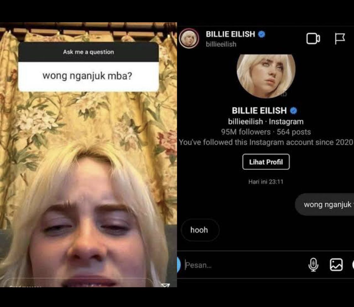 Meme Billie Eilish dari Nganjuk.