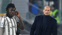 Moise Kean masuk di menit-menit akhir ketika Juventus tertinggal 0-1 di markas Roma. Foto: Getty Images/Silvia Lore