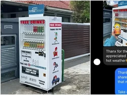 Mulia! Keluarga Ini Siapkan Vending Machine Gratis Untuk Pengemudi Ojol