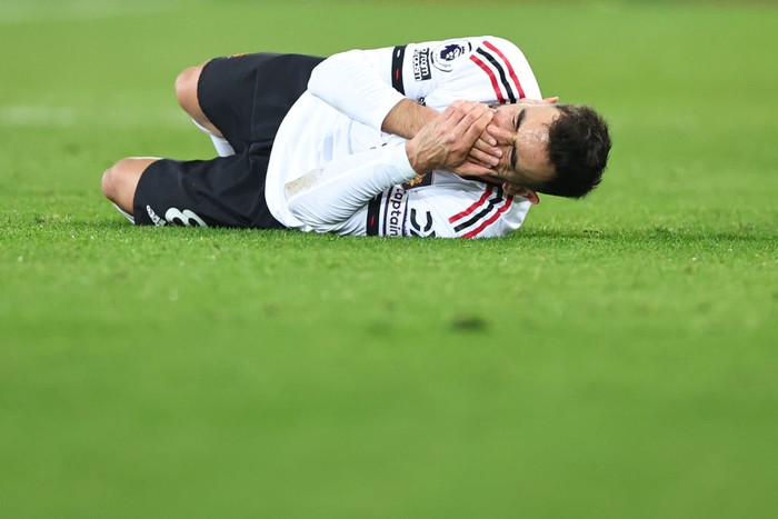 LIVERPOOL, ENGLAND - MARCH 05: Bruno Fernandes of Manchester United during the Premier League match between Liverpool FC and Manchester United at Anfield on March 5, 2023 in Liverpool, United Kingdom. (Photo by Robbie Jay Barratt - AMA/Getty Images)