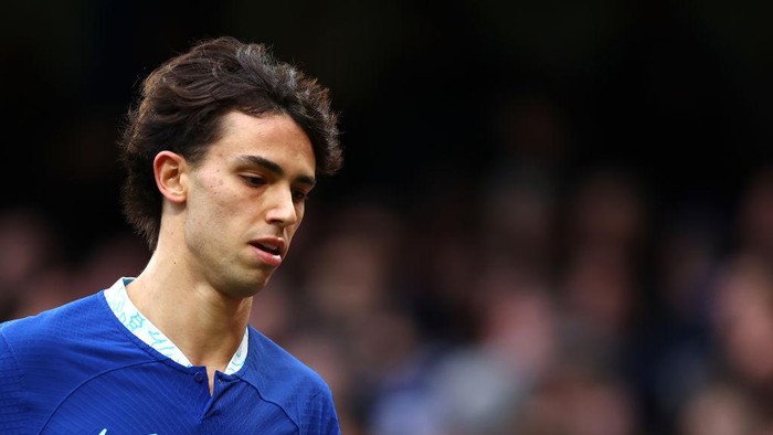LONDON, ENGLAND - MARCH 04: Joao Felix of Chelsea FC looks on during the Premier League match between Chelsea FC and Leeds United at Stamford Bridge on March 04, 2023 in London, England. (Photo by Chloe Knott - Danehouse/Getty Images)