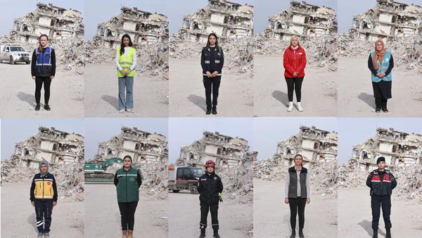 Potret Wanita Garda Depan Penolong Korban Gempa Turki