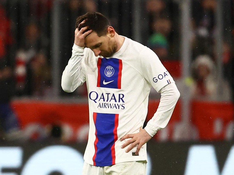 Soccer Football - Champions League - Round of 16 - Second Leg - Bayern Munich v Paris St Germain - Allianz Arena, Munich, Germany - March 8, 2023  Paris St Germain's Lionel Messi reacts REUTERS/Kai Pfaffenbach     TPX IMAGES OF THE DAY