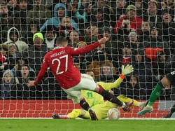 Weghorst mencetak gol penutup MU dalam kemenangan 4-1 ketika menjamu Real Betis. Foto: REUTERS/PHIL NOBLE