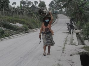 Aktivitas Warga Lereng Merapi Normal Meski Tertutup Abu Vulkanik