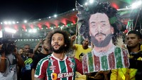 Sejak akhir Februari lalu, Marcelo sudah diumumkan bakal gabung Fluminense usai meninggalkan Olympiakos. Tapi baru sekarang bek Brasil itu resmi diperkenalkan. Foto: REUTERS/PILAR OLIVARES