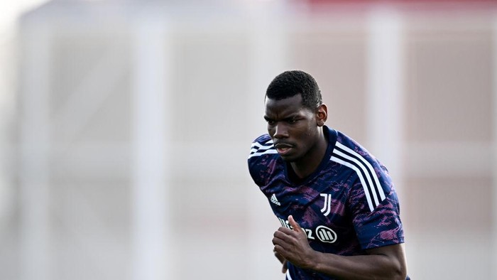 TURIN, ITALY - MARCH 08: Paul Pogba of Juventus during a training session ahead of their UEFA Europa League round of 16 leg one match against Sport-Club Freiburg at Juventus Stadium on March 8, 2023 in Turin, Italy. (Photo by Daniele Badolato - Juventus FC/Juventus FC via Getty Images)