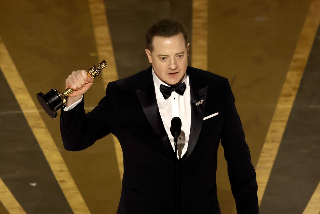 HOLLYWOOD, CALIFORNIA - MARCH 12: Brendan Fraser accepts the Best Actor award for 