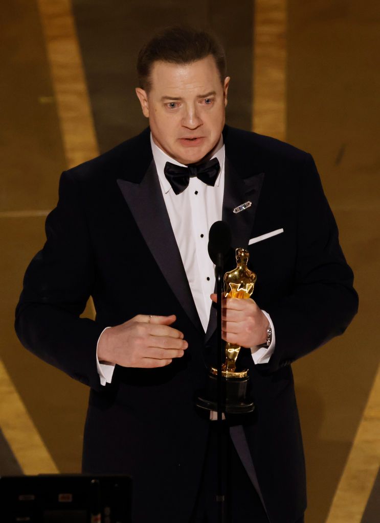 HOLLYWOOD, CALIFORNIA - MARCH 12: Brendan Fraser accepts the Best Actor award for 