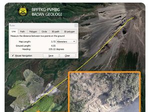 Foto Udara Luncuran Awan Panas Merapi hingga 3,7 Km Foto Udara Luncuran Awan Panas Merapi hingga 3,7 Km