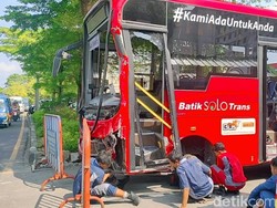 Bus BST Tabrak Gapura Jurug Solo, Diduga gegara Sopir Sakit