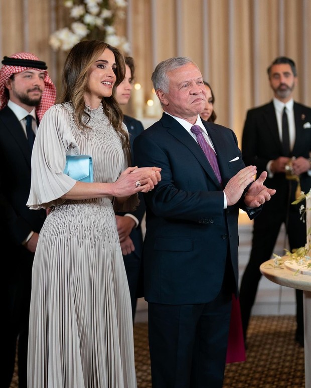 Ratu Rania dan Raja Abdullah II di pernikahan Putri Iman