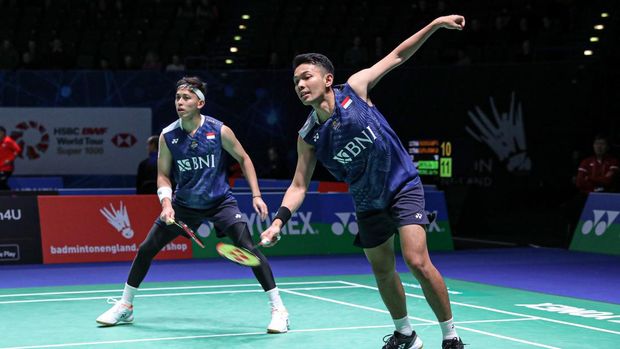 Fajar Alfian/Muhammad Rian Ardianto Fajar Alfian/Muhammad Rian Ardianto di babak pertama All England 2023. (Arsip PBSI)