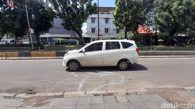 Lokasi wanita pemotor oleng lalu terlindas bus di Jalan Kunir, kawasan Kota Tua, Jakarta Barat.