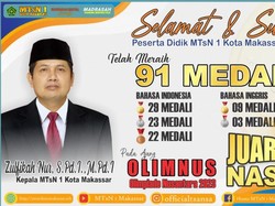Mantab! MTsN 1 Kota Makassar Raih 91 Medali di Olimpiade Nusantara 2023
