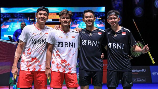 Bagas Maulana/Muhammad Shohibul Fikri Bagas Maulana/Muhammad Shohibul Fikri pada perempat final All England di Birmingham. (Arsip PBSI)