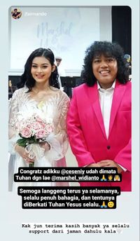 7 Foto Bahagia Pernikahan Marshel Widianto & Cesen Eks JKT48