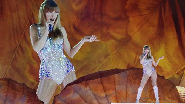 Taylor Swift performs during the opener of her Eras tour, Friday, March 17, 2023, at State Farm Stadium in Glendale, Ariz. (AP Photo/Ashley Landis)