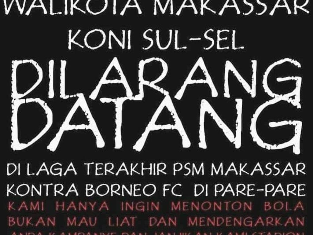 Unggahan Satire Larang Gubernur Sulsel hingga Koni Dukung PSM Ramai di Medsos Unggahan Satire Larang Gubernur Sulsel hingga Koni Dukung PSM Ramai di Medsos