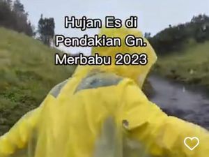 Fenomena Hujan Es Guyur Kawasan Puncak Merbabu