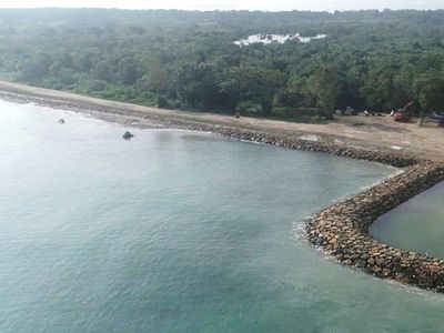 Penampakan Terkini Pengaman Pantai Tanjung Lesung