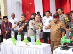Jelang Ramadan, Puluhan Ribu Pil Obat Keras-Miras Dimusnahkan Polres Nganjuk