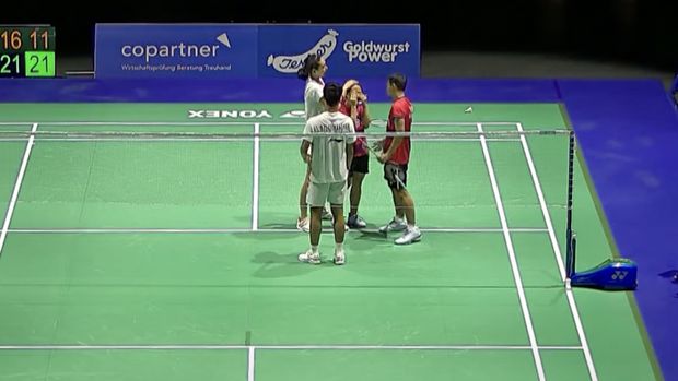 Pitha Haningtyas Mentari menangis saat tampil di babak pertama Swiss Open 2023.