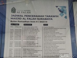 Jadwal dan Tema Ceramah Tarawih Ramadhan di Masjid Al Falah Surabaya