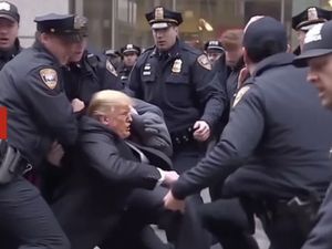 Viral Foto Donald Trump Dikejar dan Ditangkap Polisi, Ini Faktanya