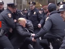 Viral Foto Donald Trump Dikejar dan Ditangkap Polisi, Ini Faktanya