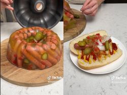 Wanita Ini Bikin Puding Nyeleneh, Pakai Isian Sosis hingga Acar Timun