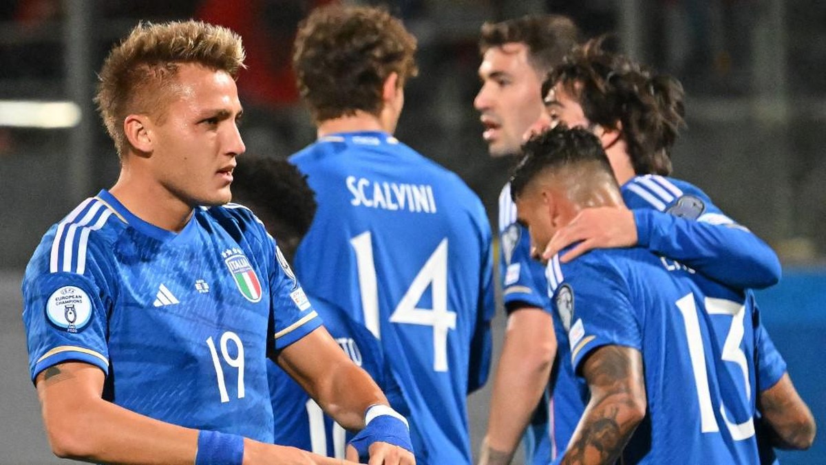 Mateo Retegui mencetak dua gol dalam dua pertandingan bersama timnas Italia (Foto: AFP/ALBERTO PIZZOLI)