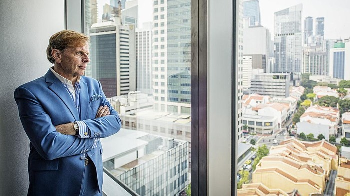 Thomas Zilliacus, chief executive officer of YuuZoo Corp., stands for a photograph before a Bloomberg Television interview in Singapore, on Wednesday, Sept. 16, 2014. Zilliacus sees huge opportunity in China for the Singapore-listed social e-commerce network operator. Photographer: Bryan van der Beek/Bloomberg via Getty Images