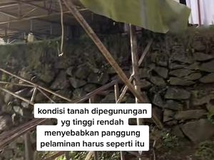 Pernikahan Viral Bikin Deg-degan, Pelaminannya di Pegunungan, Tanah Tak Rata