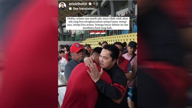 Tangkapan layar Instagram story Eric Thohir.
