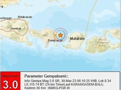 Gempa M 3,0 Guncang Karangasem Pagi Ini