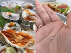 Rezeki Nomplok! Wanita Ini Temukan Mutiara Mahal Saat Makan Kerang