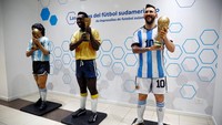 Penampakan Patung Lilin Messi, Sejajar dengan Maradona dan Pele