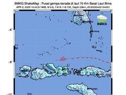 Gempa Makassar Berpusat di Bima NTB, Berkekuatan M 5,8