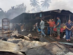 Kebakaran Pasar Tatelu Minahasa Utara Hanguskan 62 Kios Pedagang
